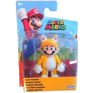 SUPER MARIO CAT MARIO- Jakks Pacific, 2.5", Yellow & White.